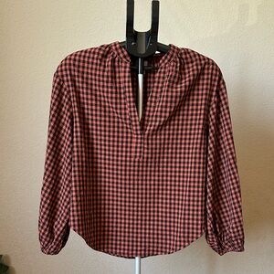 a new day Red and Black Check Tunic Blouse